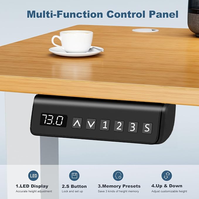 DUMOS 55 Inch Electric Standing Desk Height Adjustable, Sit to Stand Computer - Image 6