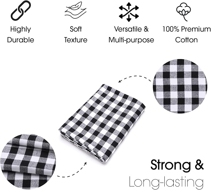 Pico Textiles 10 Yards Bolt Black and White Buffalo Plaid Checkered Flannel - Image 4