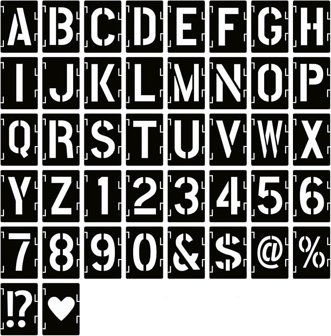 YEAJON 10 Inch Letter Stencils Symbol Numbers Craft Stencils, DIY Art Projects by YEAJON