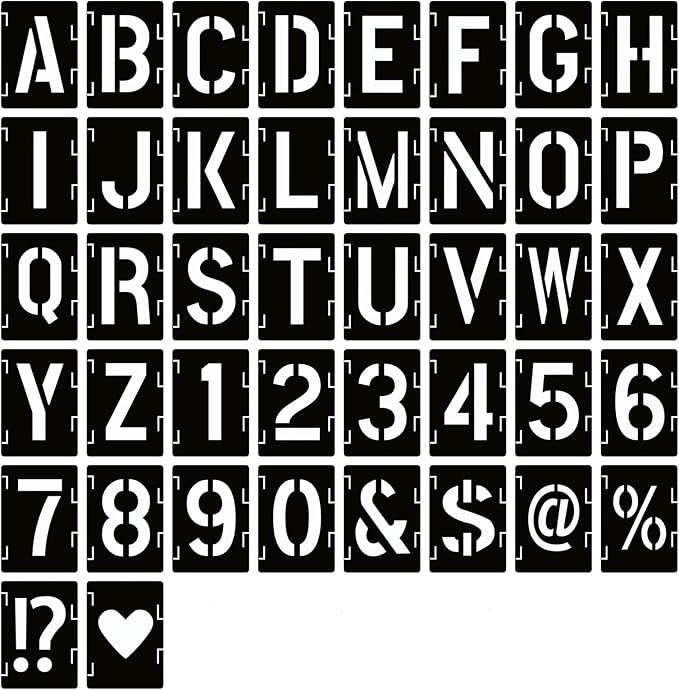 YEAJON 4 Inch Letter Stencils Symbol Numbers Craft Stencils, Chalkboard by YEAJON