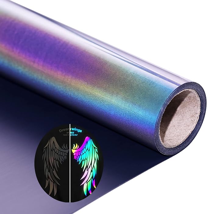 HTV Rainbow Reflective Rainbow Iron on Vinyl Heat Transfer Vinyl 12 inch x 8 by KEGUMINGX