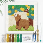 Doodlream Brown Bear DIY Punch Needle Embroidery Kit by Doodlream