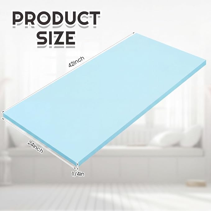 Amylove 1 Pack Polyurethane Foam 1/4" x 24" x 42" High Density Cushion - Image 2