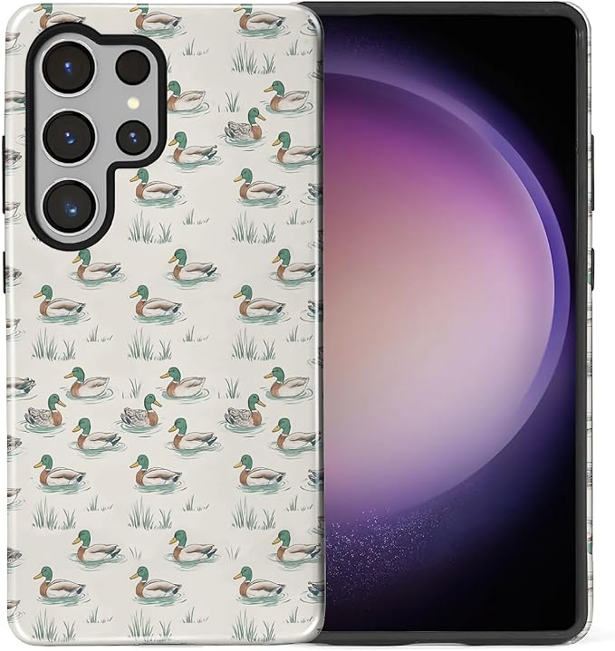for Samsung Galaxy S25 Ultra Case, Cute Duck Pattern Glossy 2 in 1 Shockproof - Image 2