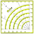 8 Inch Acrylic Quilting Ruler Multifunctional Arcs & Fans Square Quilt Circle by Fbshicung