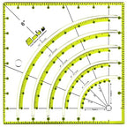8 Inch Acrylic Quilting Ruler Multifunctional Arcs & Fans Square Quilt Circle by Fbshicung