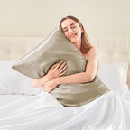 BEDELITE Satin Pillowcase with Zipper 2 Pack, Taupe Pillow Cases Standard Size - Image 2