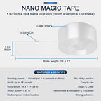 SANKEMU Double-Sided Tape Heavy Duty 16.5 FT x 1.18 in – Clear Removable - Image 2