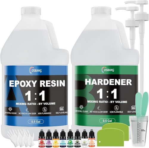 1 Gallon Epoxy Resin Kit Crystal Clear Resin by OSBANG