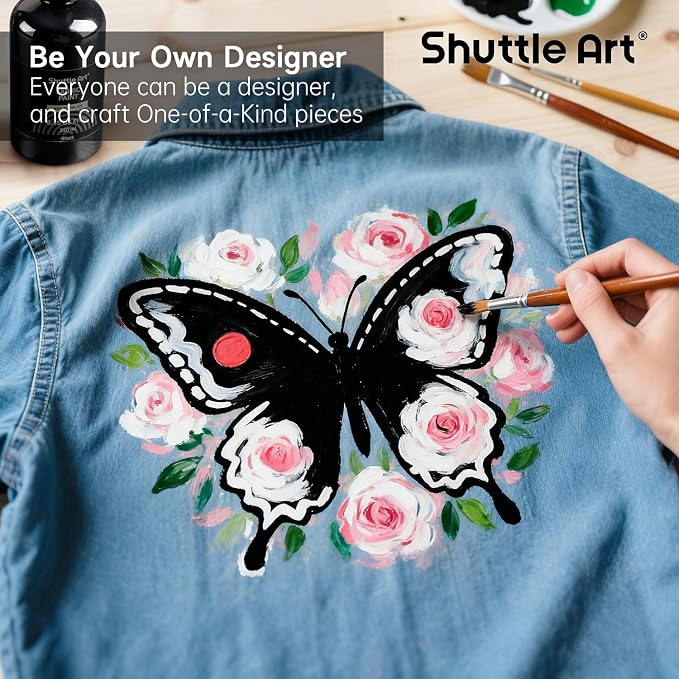 Shuttle Art Black Fabric Paint, 4 oz Fabric Paint - Image 2