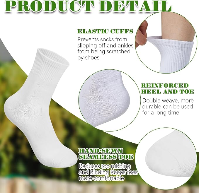 Silkfly White Cotton Socks for Tie Dye White Crew Ankle Socks Tie Dye kit Party - Image 4