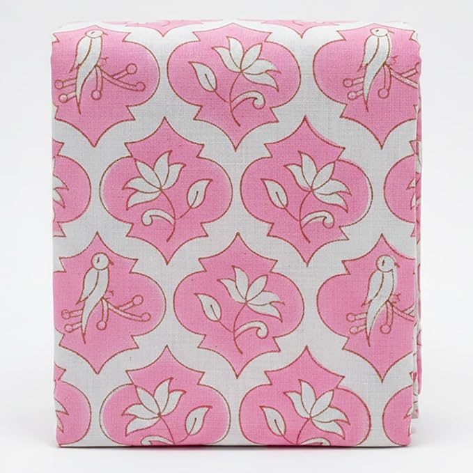 E-Tailor® Hand-Block Printed Pre-Cut Cotton Fabric Ideal by E-Tailor