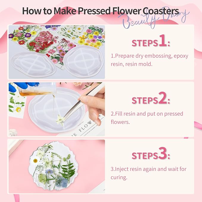 190 Pcs Dried Pressed Flowers for Resin, Real Dried Pressed Flowers for Resin - Image 5