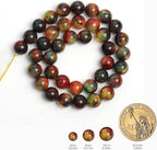 60pcs Smooth Natural Agate Beads，6mm Dragon Vein Gemstone Round Loose Stone - Image 2