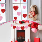 JarThenaAMCS 45Pcs Valentine' s Day Paper Cutouts Red Pink Glitter Heart Shape - Image 6
