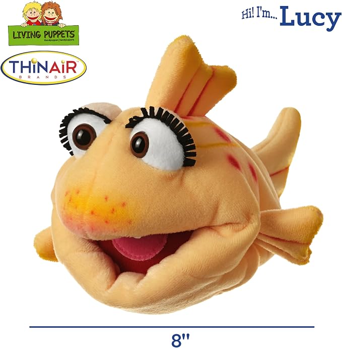 Playful Minds - Living Puppets Lucy Fish Hand Puppet, 8 Inch Soft Plush Sea - Image 2