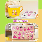 50 Pcs Clear PET Pink Halloween Stickers Decals - Image 5