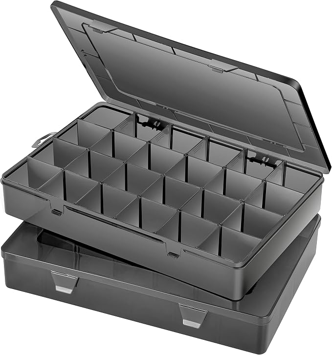Gbivbe Large 24 Grids Plastic Organizer Box Adjustable Dividers, Art DIY Crafts by Gbivbe