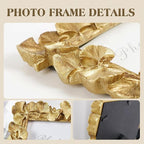 8x10 Picture Frame Gold Picture Frames, Vintage Ornate Frame Leaf Textured - Image 3