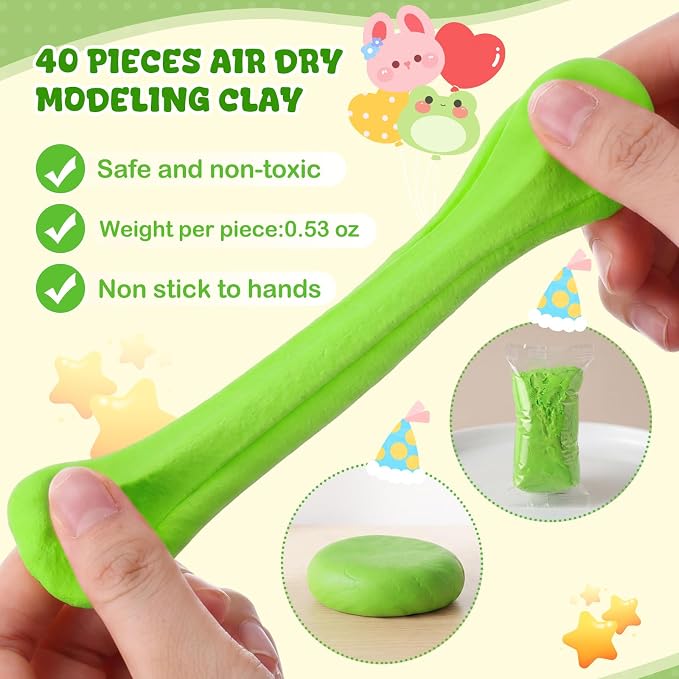 VioraWhite 40 Pcs 21oz Air Dry Clay Bulk Modeling Ultra Lightweight Foam - Image 2