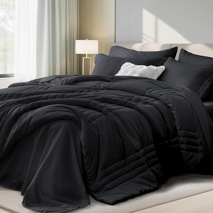 Full Comforter Set Black by Velorose