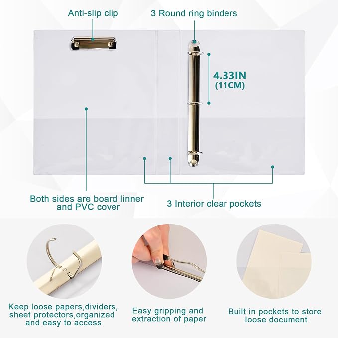 Butterfly Insect Flower Round Ring Binders 1.5 Inch Biology Botany Natural - Image 3
