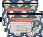 Custom Baseballs Ball Blue Pencil Pouch - Image 2