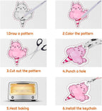 shynek Shrinky Plastic Sheets Keychain Kit, Hole Punch, Scissors - Image 5