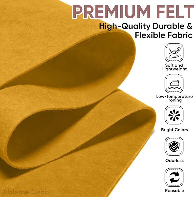 Soft Felt Fabric Sheet 18" x 36", 1.6mm Acrylic Craft Felt, Large Precut Sheet - Image 2