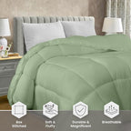 Utopia Bedding Twin Comforter Duvet Insert, Quilted Sage Green Comforter - Image 4