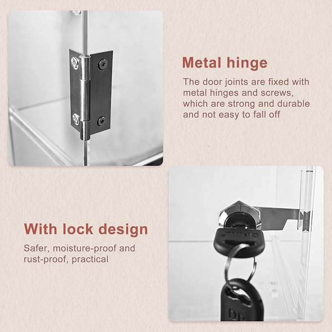 3 Shelf Acrylic Lockable Display Case - Image 3