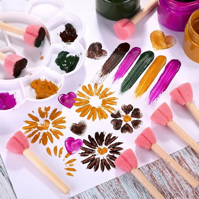 Heart-Shaped Sponge Paint Brush Set - Image 2
