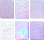 36 Sheets Holographic Sticker Paper Clear Self Adhesive Laminate Sheets | by CosrkHolographicLaminateSheets