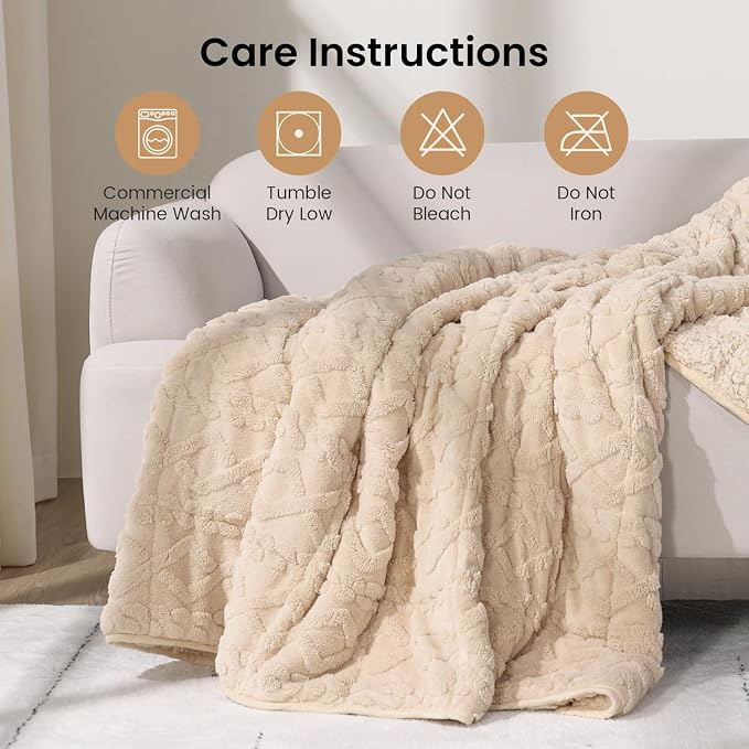 Drewin Weighted Blanket for Adults Queen Size 15 lbs, Soft Fuzzy Jacquard - Image 7