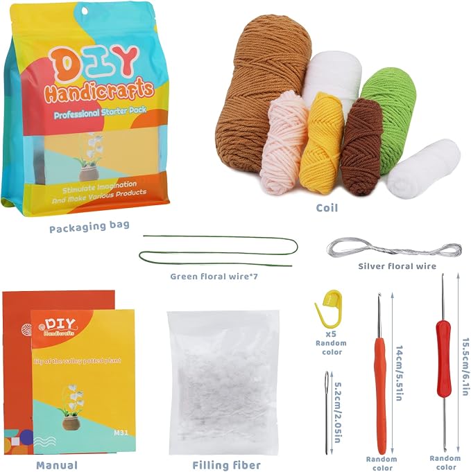 kgxulr Crochet Kit, Bell Orchid Beginners Crochet Kit, Crochet Flowers Kit | - Image 2