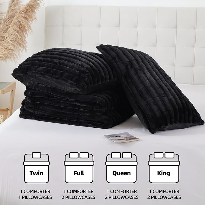 Smoofy Fluffy Full Size Comforter Sets 3 Pieces - Image 7
