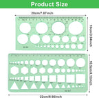 Circle Template, Digital Drawing Set, Geometric Drawings Stencils Rulers - Image 2