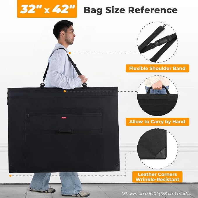 Nicpro Light Weight Art Portfolio Bag, 32 x 42 Extra Large Art Portfolio Case - Image 2