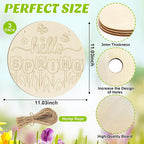Large Size 12" Wooden Spring Ornaments to Paint, Flower Wooden DIY Blank - Image 7