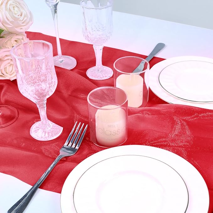 VACVELT Red Sheer Organza Fabric by The Yard 60" Wide | Semi-Transparent - Image 4