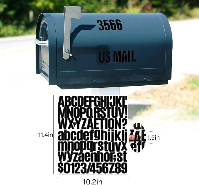 Letter Stickers, Mailbox Numbers, 1.5 Inch Waterproof Vinyl Alphabet | 1 - Image 2