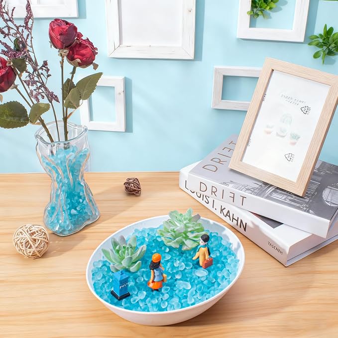 Keedolla 48oz Ice Blue Sea Glass Marbles Stones Frosted Glass Pebbles Gemstones - Image 6