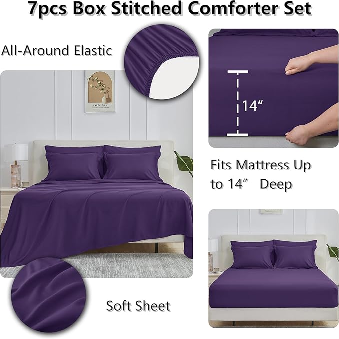 CozyLux Full Size Comforter Sets Purple - Image 6
