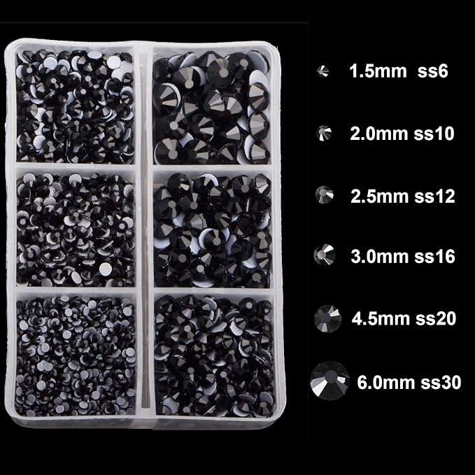 4000pcs Mixed Size Hot Fix Round Crystals Gems Glass Stones Hotfix Flat Back - Image 3