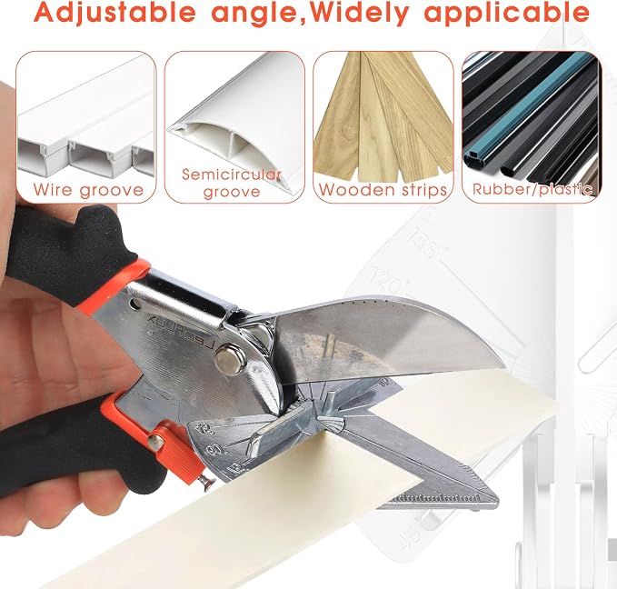 LeafLux Miter Shears for Wood Trim, Adjustable 45°-135° Multi-Angle Handheld - Image 5