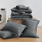 Love's cabin King Size Comforter Set Dark Grey, 7 Pieces King Bed in a Bag - Image 6