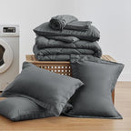 Love's cabin Oversized Queen Comforter Set Dark Grey, 7 Pieces Bed in a Bag - Image 6