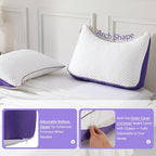 HOMELAB Adjustable Crescent Shredded Memory Foam Pillows King Size, Cooling Bed - Image 7