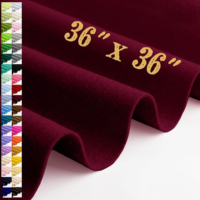 Large Felt Fabric Sheet 36 x 36 Inch, 1.6mm Thick | Soft nonwoven felt by MIGLORIA
