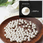 500pcs Creamy White 8mm Pearl Beads - Image 2